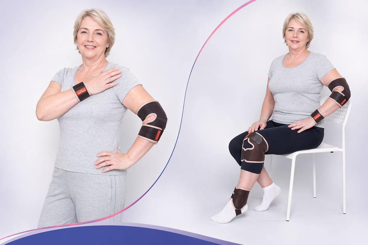 Joelheiras e suportes para tornozelo Nuga Best com cerâmica de turmalina